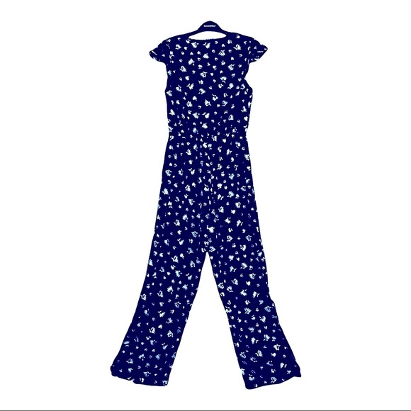 Collective Concepts Katie Cap sleeve jumpsuit medium New w/ tags Navy wide leg - Picture 3 of 9